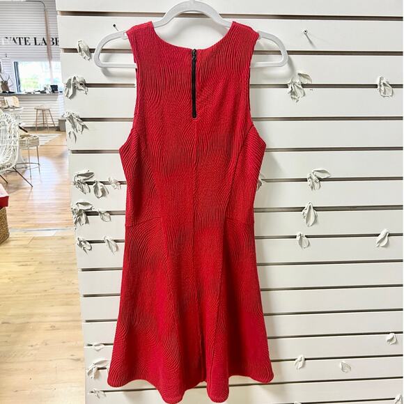 Rag & Bone Geneva Textured Sleeveless Fit & Flare Mini Dress Red Women's Size M - Picture 6 of 7